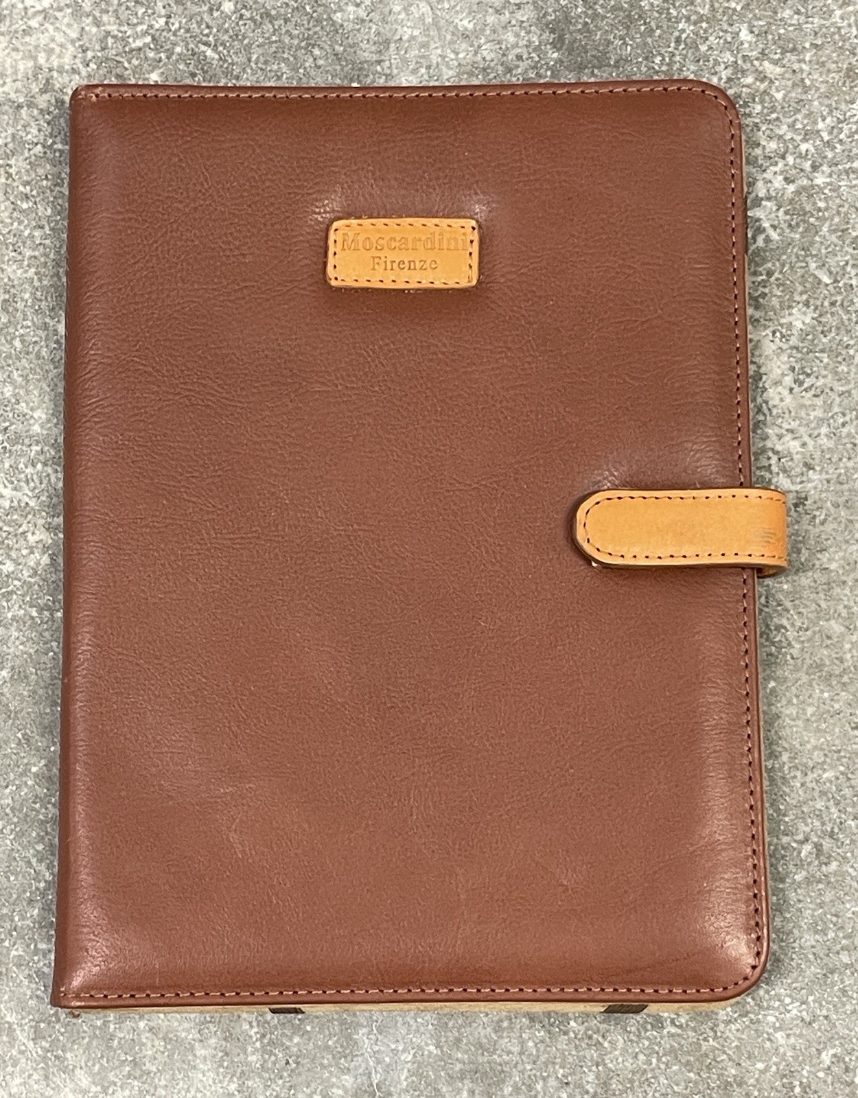 Moscardini Firenze Made in Italy Brown Leather iPad Cover Binder Notebook Moscardini Firenze Made in Italy Brown Leather iPad Cover Binder Notebook