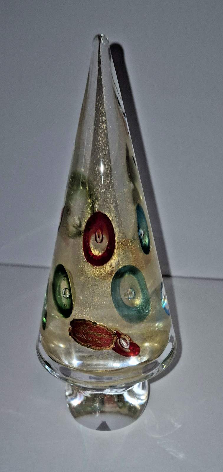 Vintage Cenedese Murano Christmas Tree Paperweight Sculpture 1753