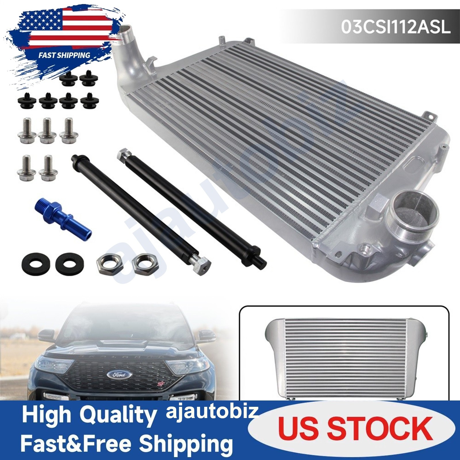 Performance Front Mount Intercooler For 2020-2023 Ford Explorer ST Silver US