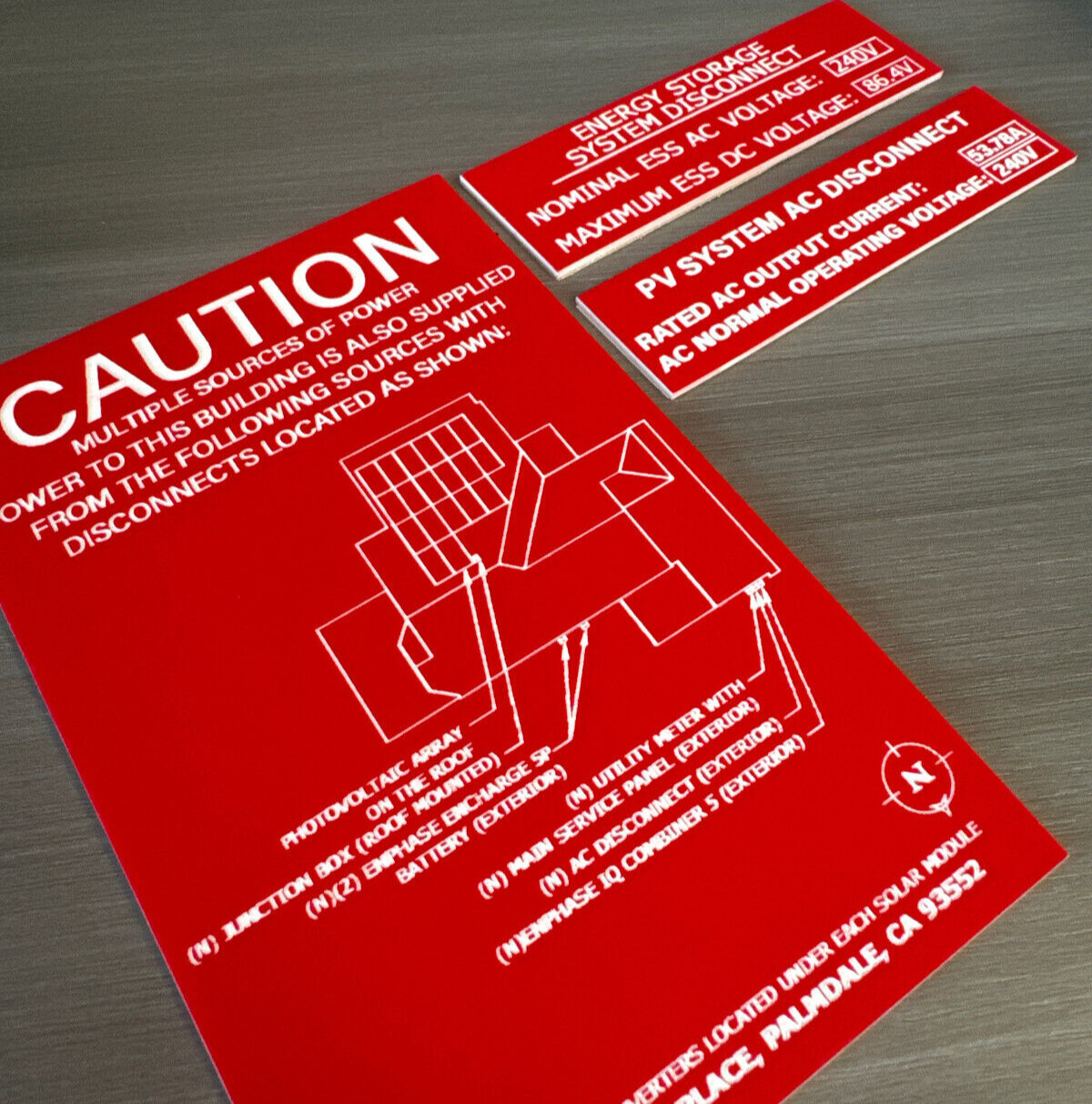 Solar PV Site Map Custom placard | PV inspection placard