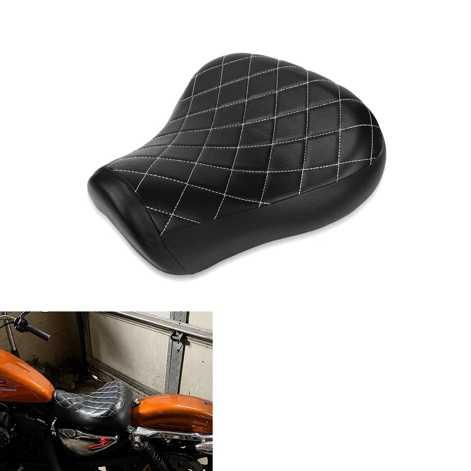 Front Driver Rider Solo Seat For Harley Sportster 883 1200 72 48 1983-2003