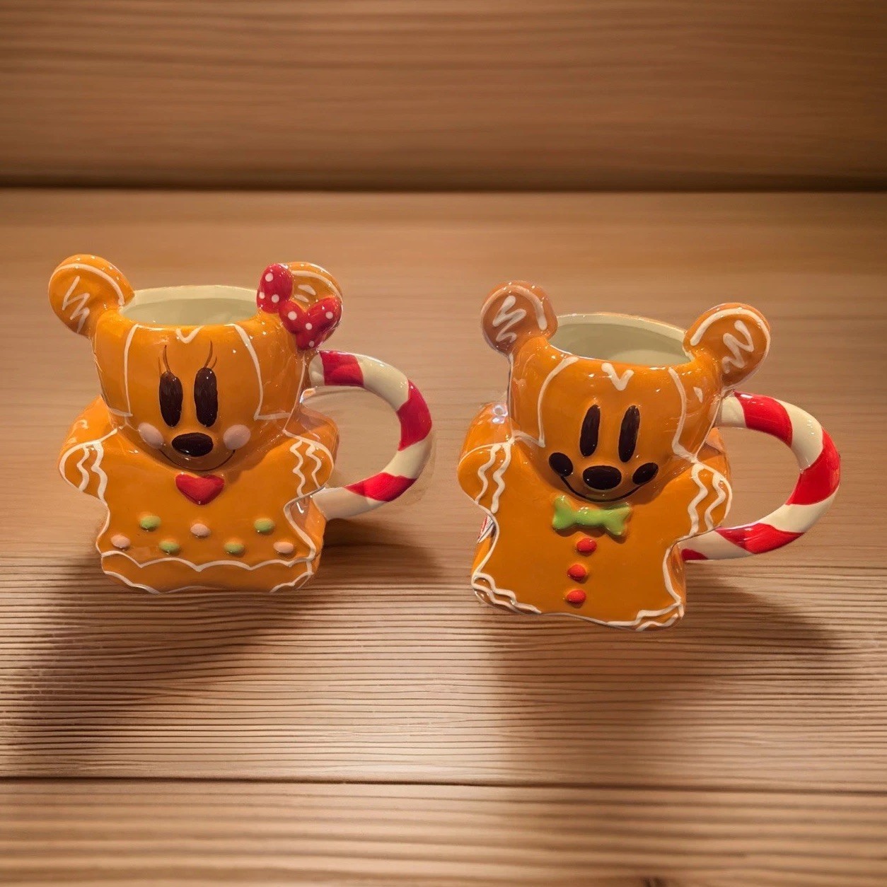 Disney Mickey & Minnie Mouse Gingerbread Disney Mugs Zrike Brands Christmas NEW