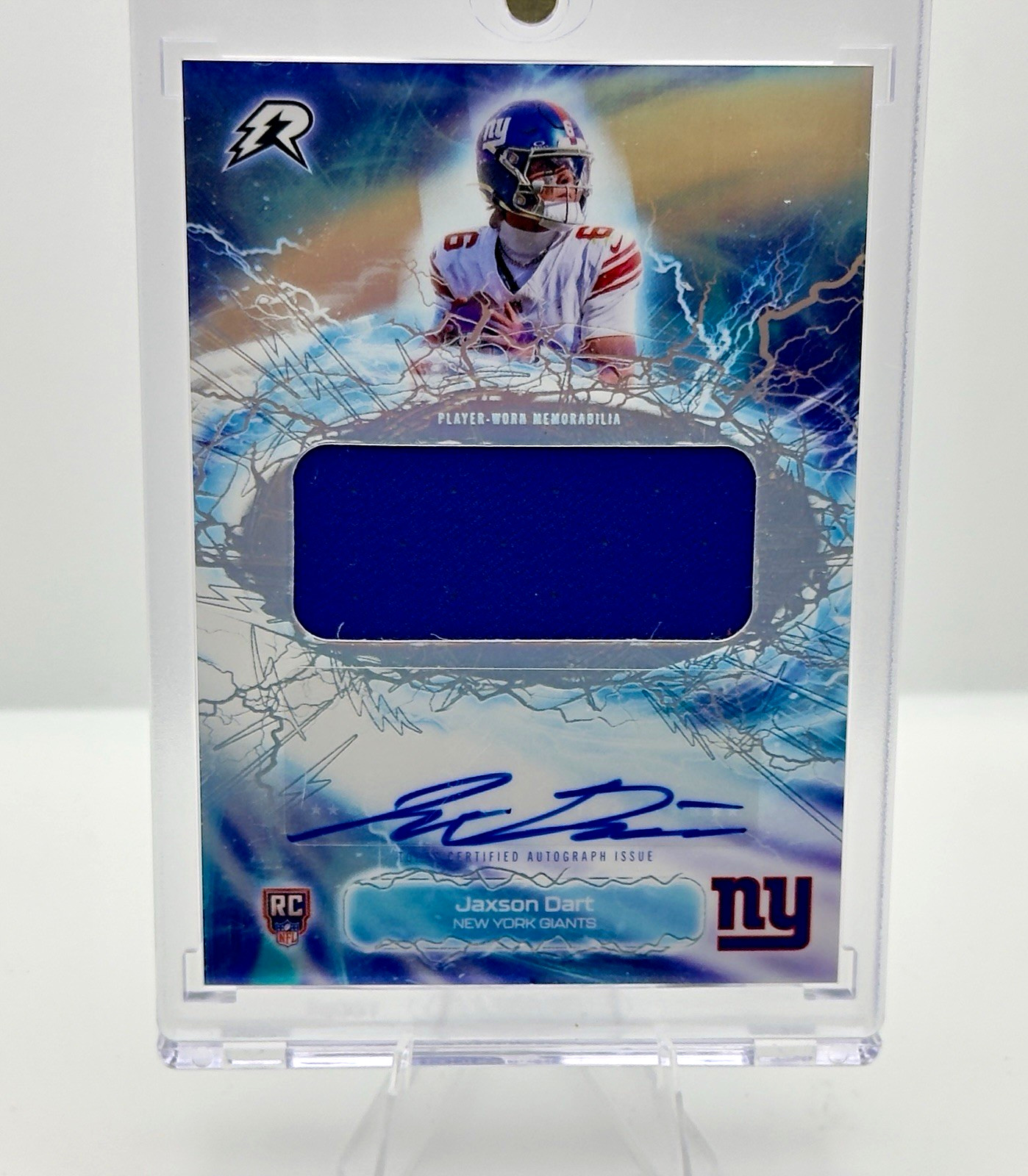 Jaxson Dart 2025 Topps Resurgence Radial Rookie Relic Auto RC Giants RRA-JD