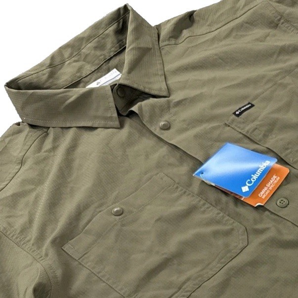 Columbia Silver Ridge Utility Lite Button-Up Shirt Short Sleeve Size L Green Columbia Silver Ridge Utility Lite Button-Up Shirt Short Sleeve Size L Green