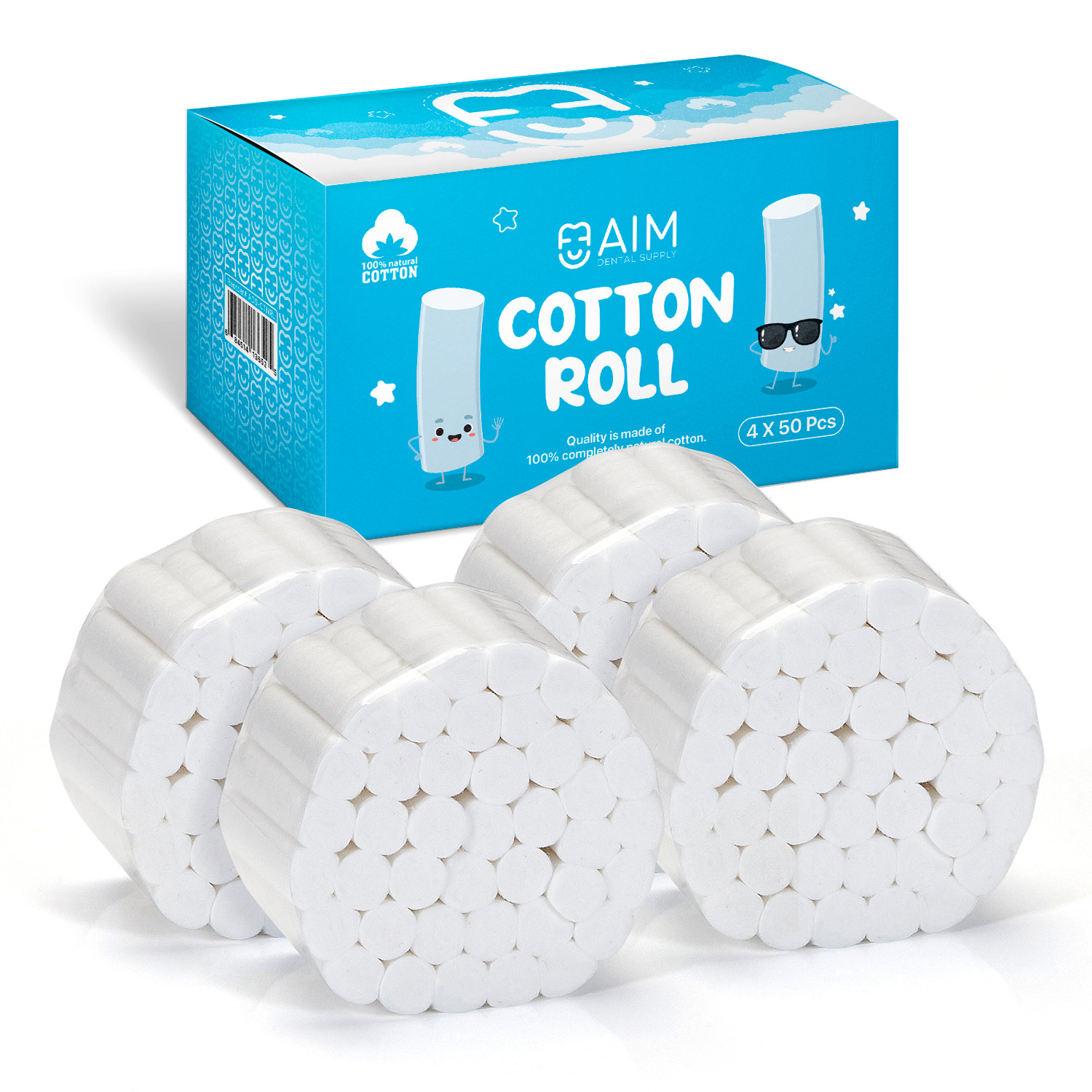 200 Dental Gauze Cotton Rolls 1-1/2\ 200 Dental Gauze Cotton Rolls 1-1/2\