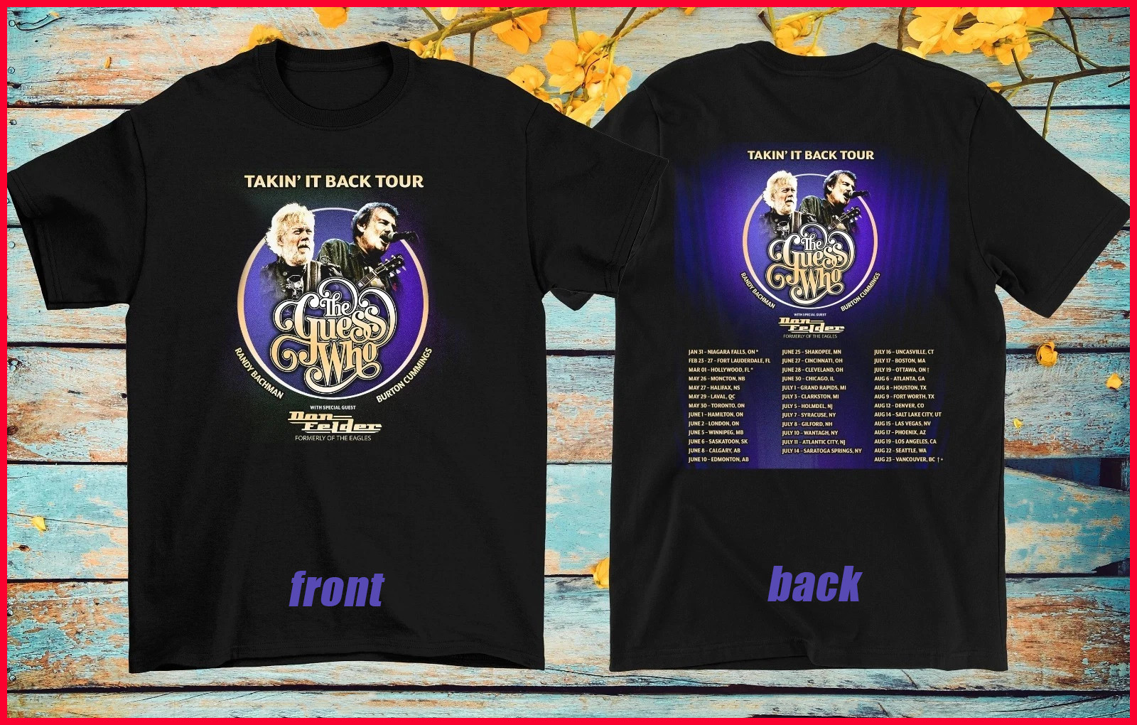 The Guess Who Takin' It Back Tour 2026 Rock Fan T-Shirt 2SIDES398