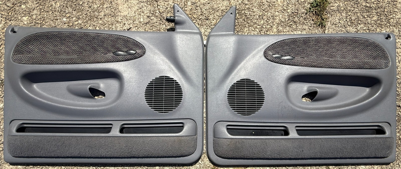 1998-2001 Dodge Ram 1500 2500 Front Driver & Passenger Door Panels Set Gray OEM