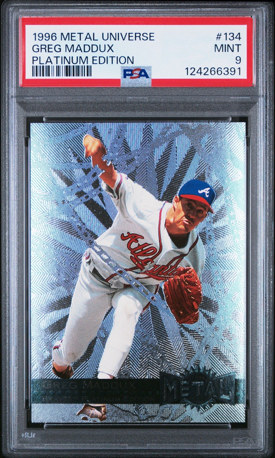 1996 Metal Universe PLATINUM Greg Maddux PSA 9 Mint Pop 10 only 3 Higher
