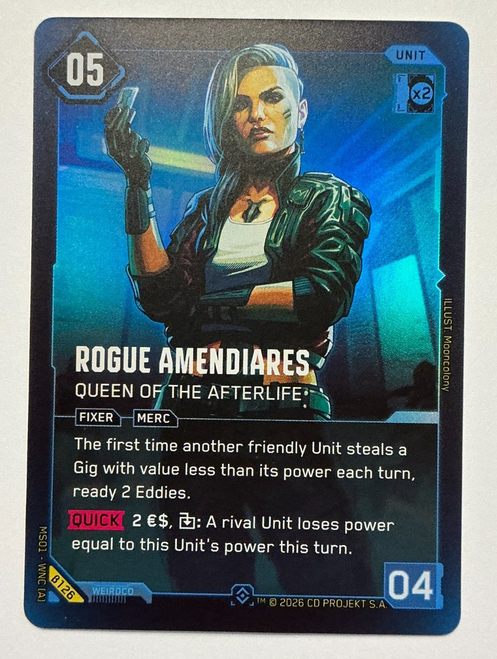 Rogue Amendiares Queen of the Afterlife Epic Rare B126 - Cyberpunk TCG NM