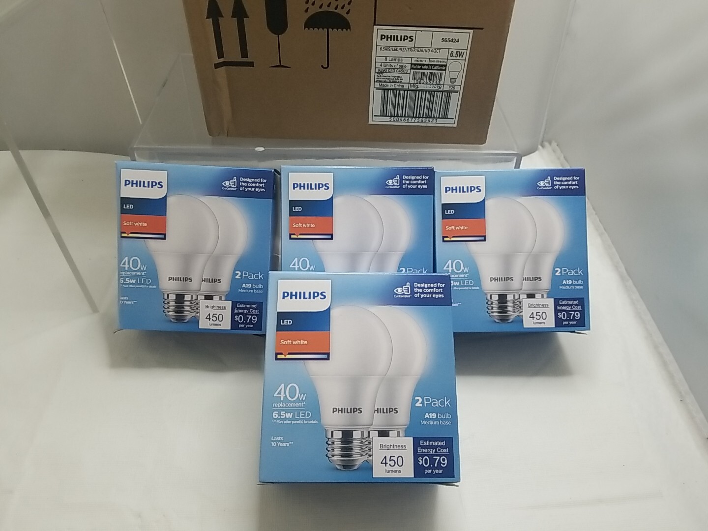 (8-Pk) Philips LED Bulb Soft White A19 40W Eqv (8-Pk) Philips LED Bulb Soft White A19 40W Eqv