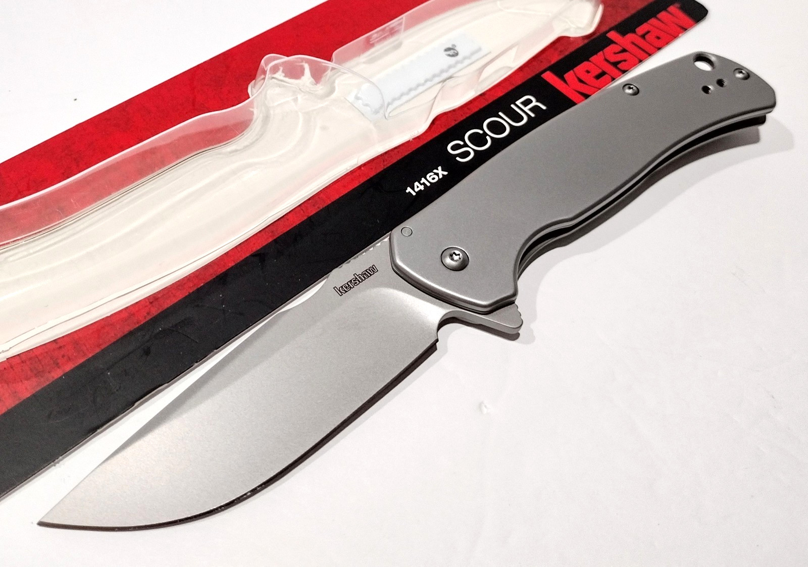 KERSHAW KS1416 Silver Scour Spring Open Assisted Tactical Folding Pocket Knife