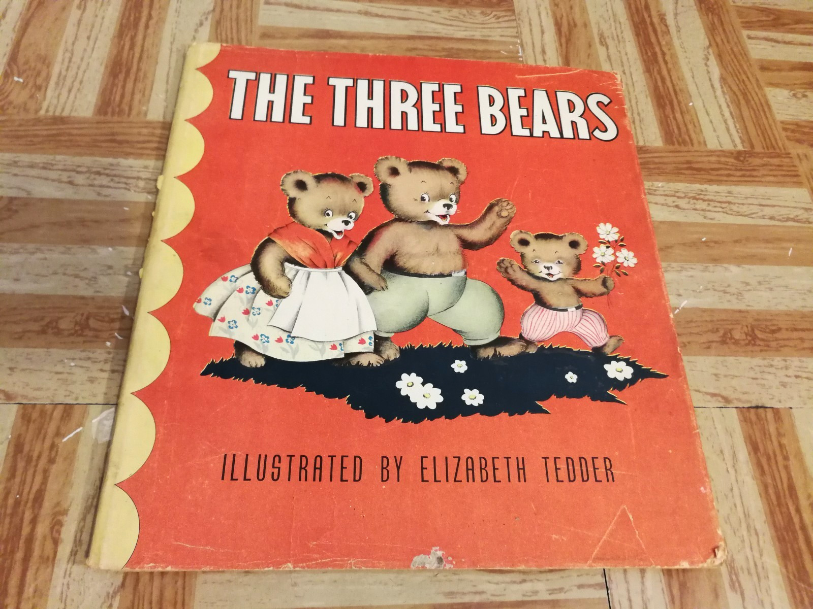The Three Bears, Elizabeth Tedder 1938 HCDJ Childrens Kids Antique Illustrated