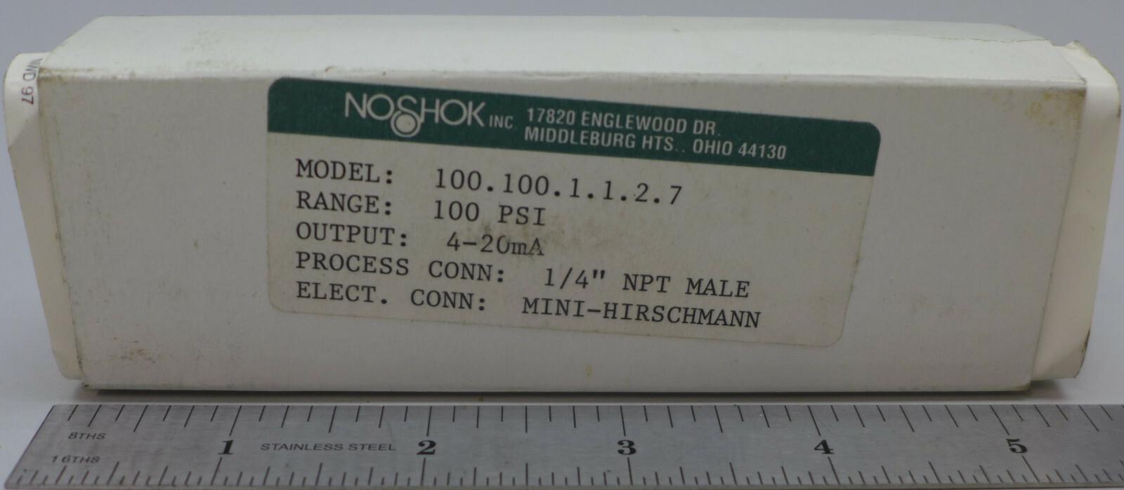 Noshok Model 100.100.1.1.2.7 100 PSI Pressure Transducer Noshok Model 100.100.1.1.2.7 100 PSI Pressure Transducer