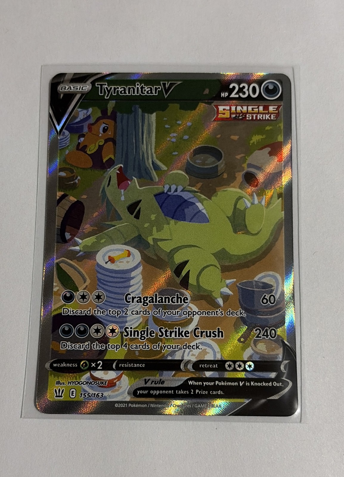 Tyranitar V (Alternate Full Art) 155/163 Swsh05: Battle Styles Holo