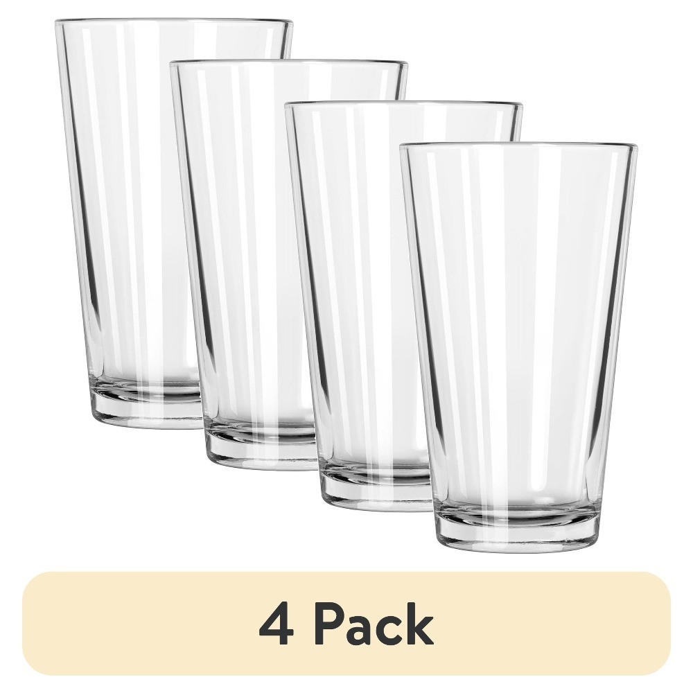 Clear Pint Glasses 16 oz Set of 4 Bulk Heavy Duty Glass Beer Mugs
