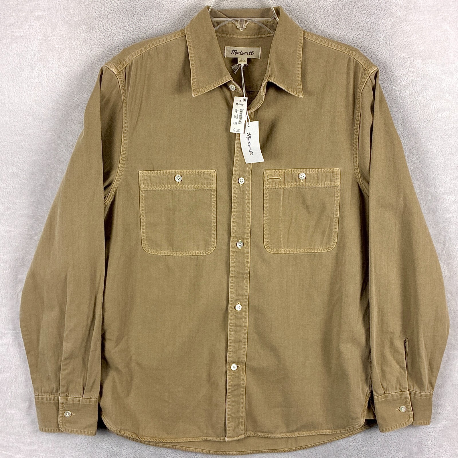 Madewell Shirt Mens M Brown Garment Dyed Utility Workwear Preppy Classic NWT