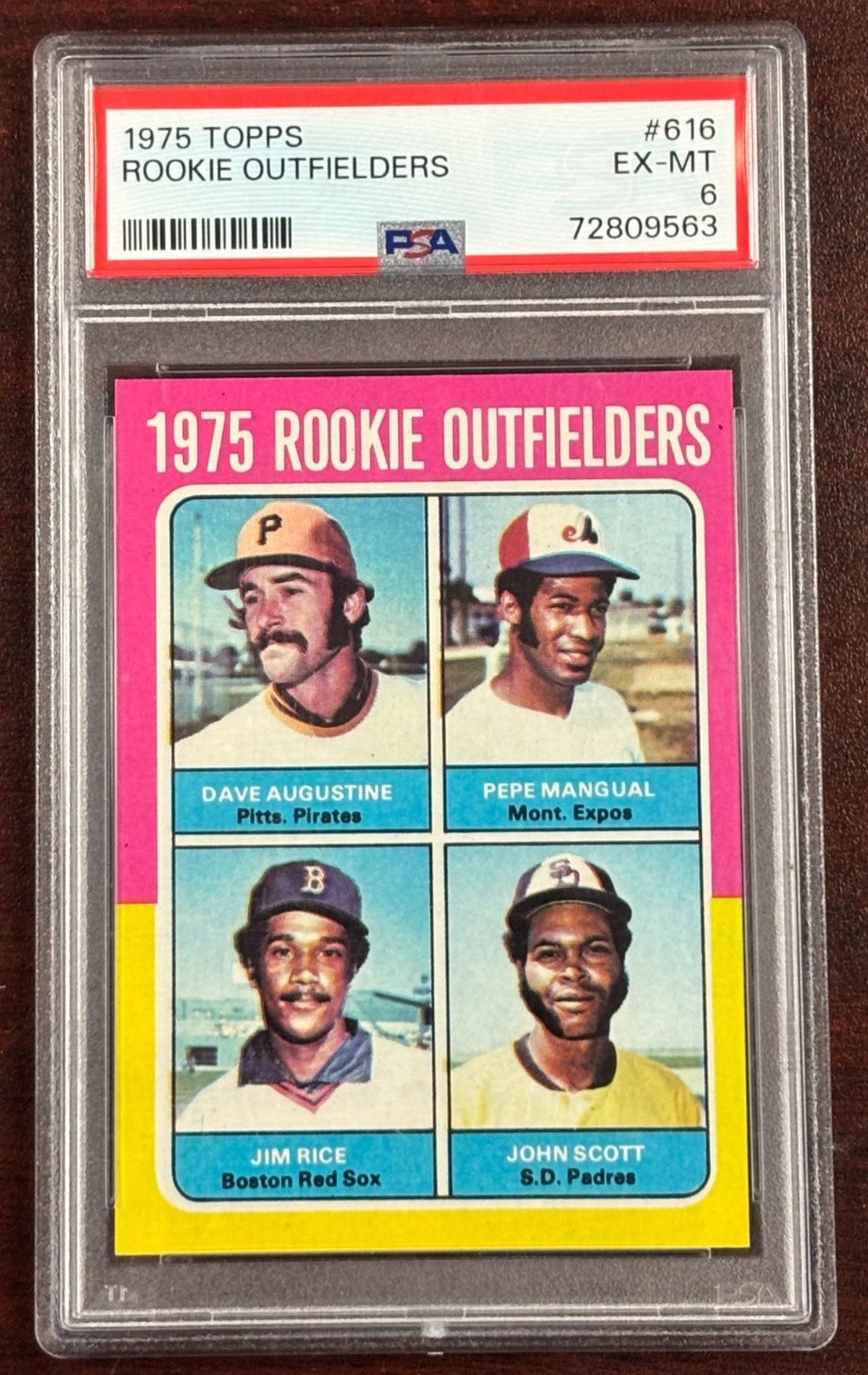 1975 Topps Rookie Outfielders Jim Rice #616 PSA 6 EX/MT Augustine Mangual Scott