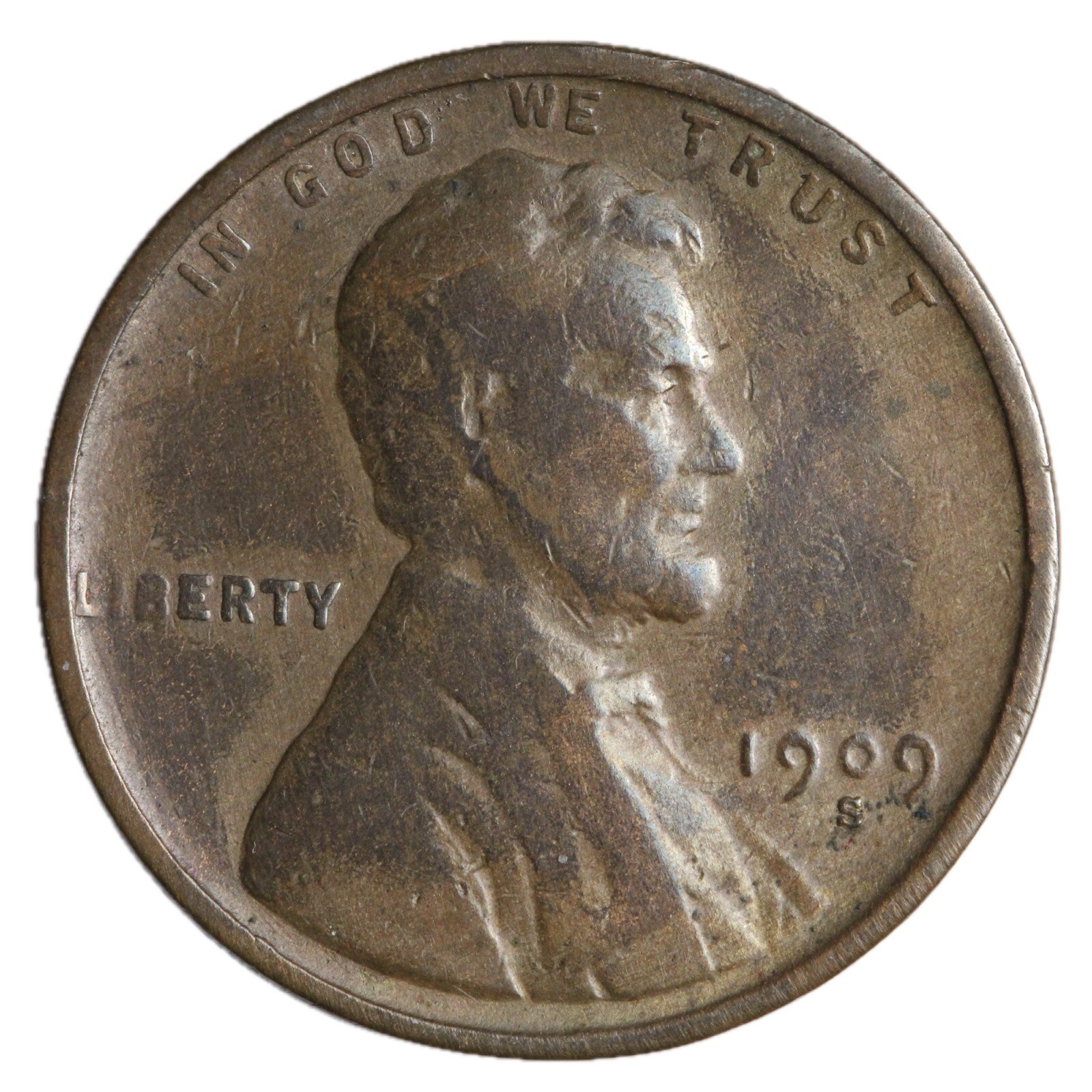 1909-S Lincoln Wheat Cent Penny FINE/FINE+ Complete Your Album