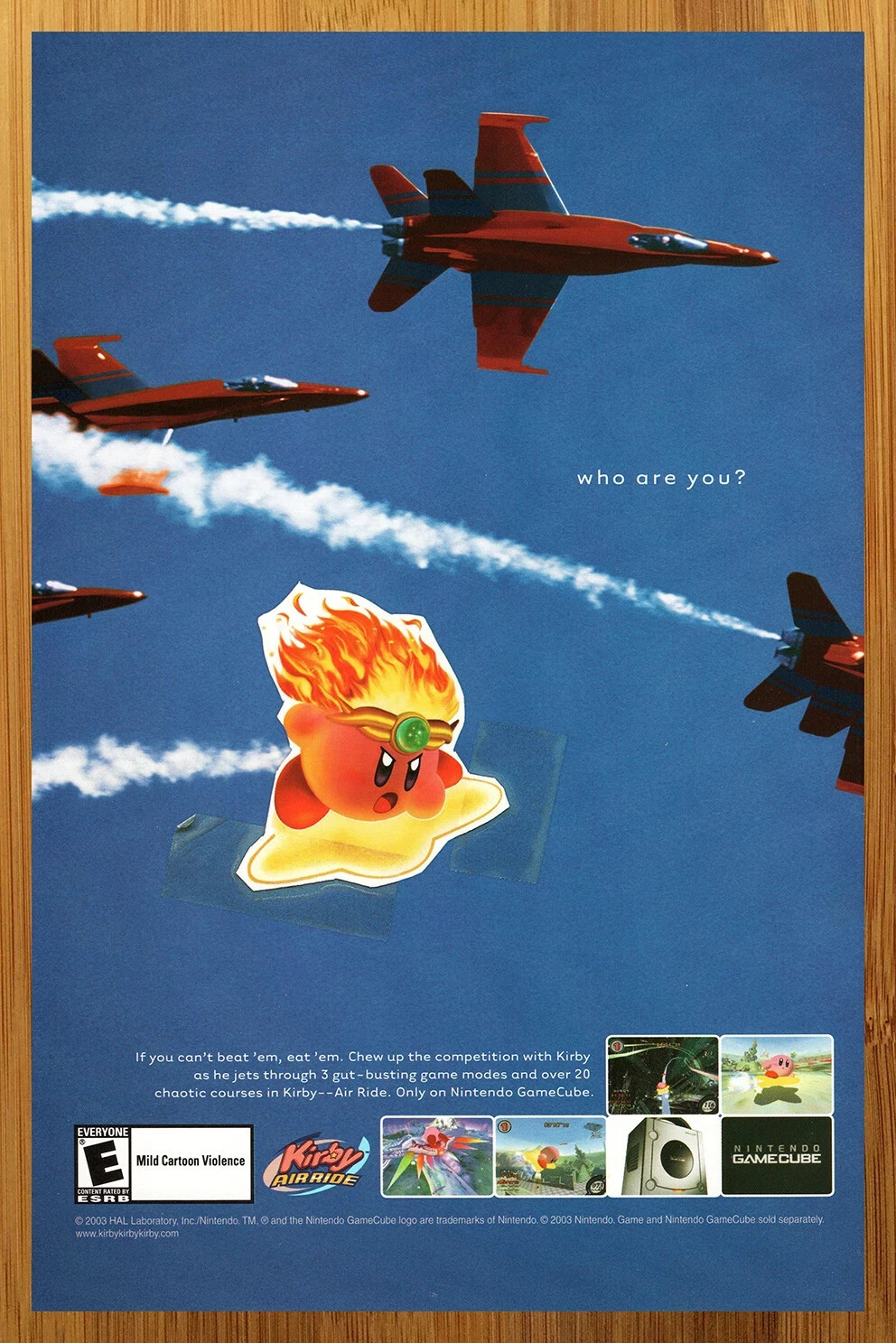 2003 Kirby Air Ride Nintendo Gamecube Vintage Print Ad Official 13x19 Poster