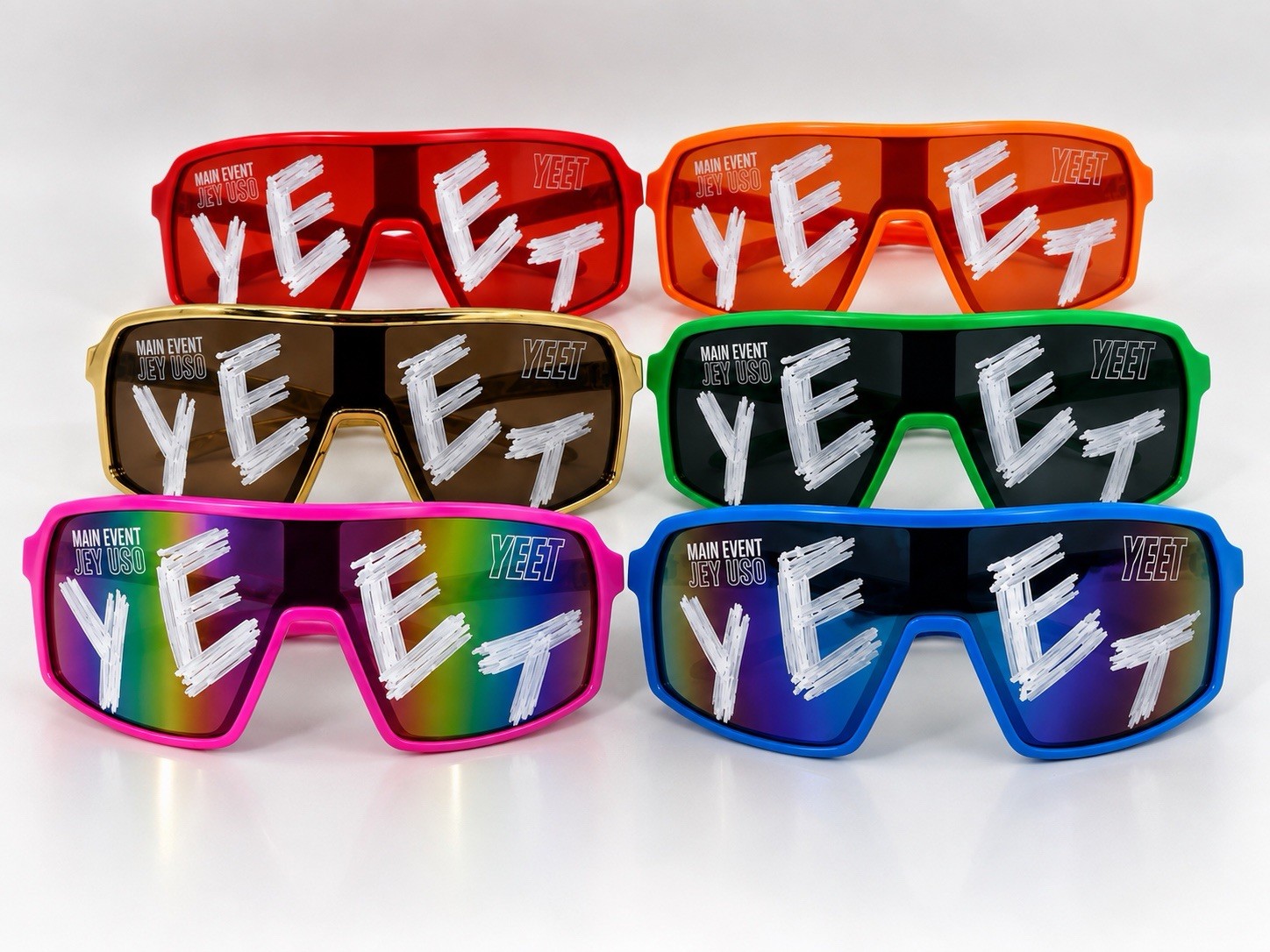 Jey uso YEET Inspired Sunglasses Bundle Of Six - YEET written On Jey uso YEET Inspired Sunglasses Bundle Of Six - YEET written On