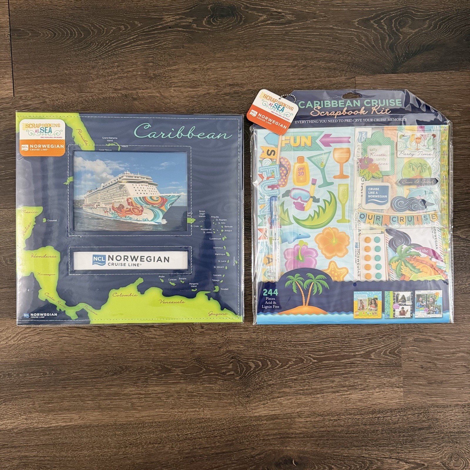 NCL Norwegian Caribbean Cruise Scrapbook 12x12 Album & 244 Pc Sticker Kit New