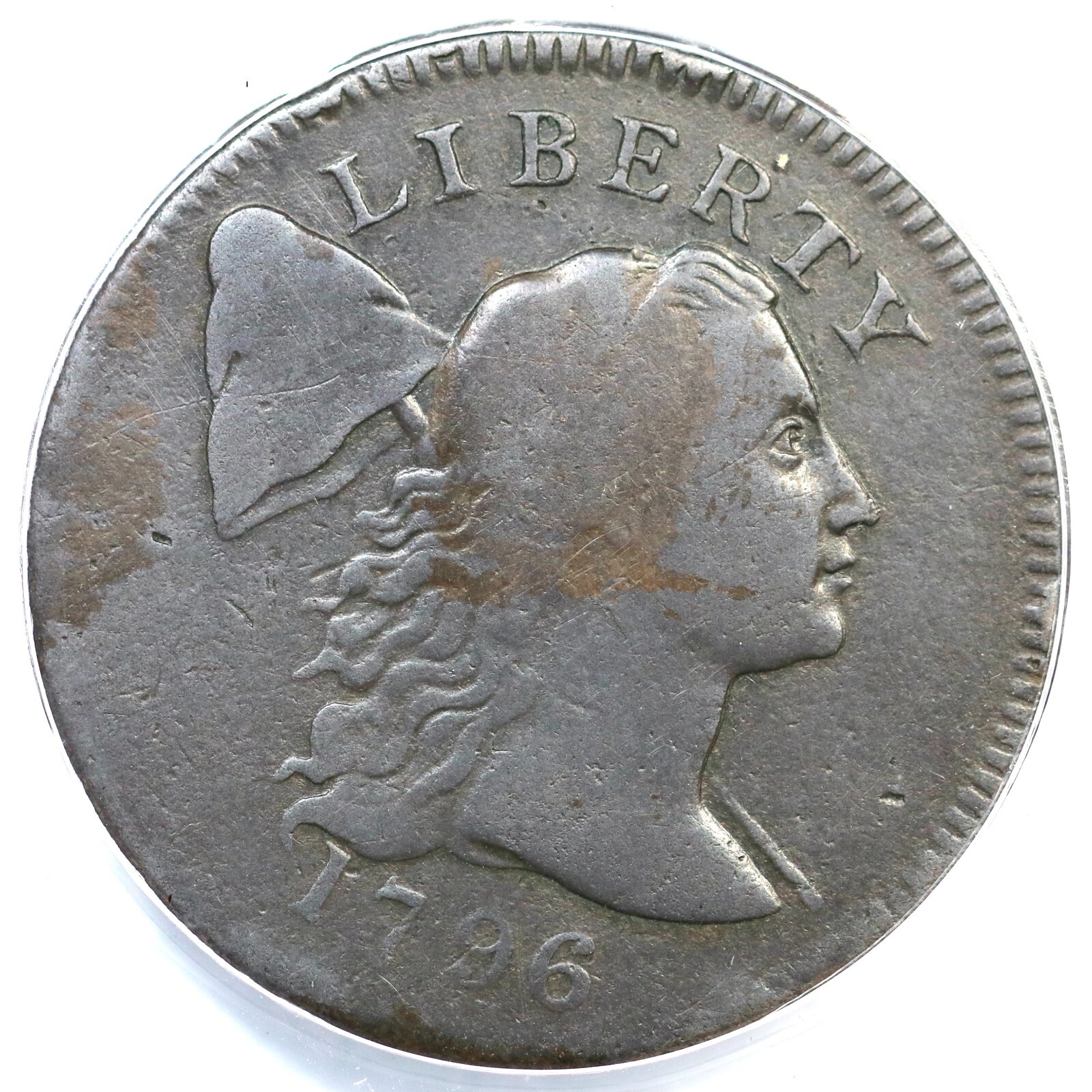 1796 S-85 R-5 ANACS F 12 Liberty Cap Large Cent Coin 1c