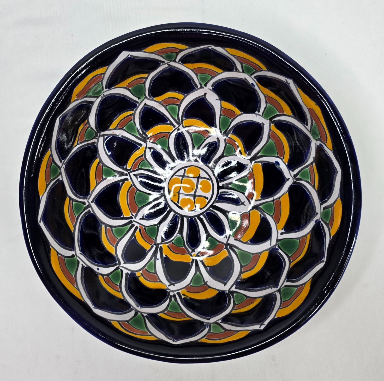 Talavera Style Hand Painted Mexican Ceramic Footed Bowl | Made in Mexico | Y2K Talavera Style Hand Painted Mexican Ceramic Footed Bowl | Made in Mexico | Y2K