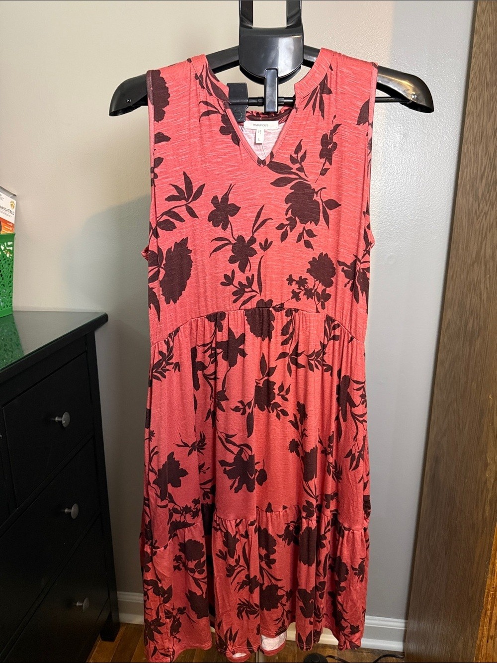 Maurices Coral Sleeveless Floral Tier Dress Maurices Coral Sleeveless Floral Tier Dress