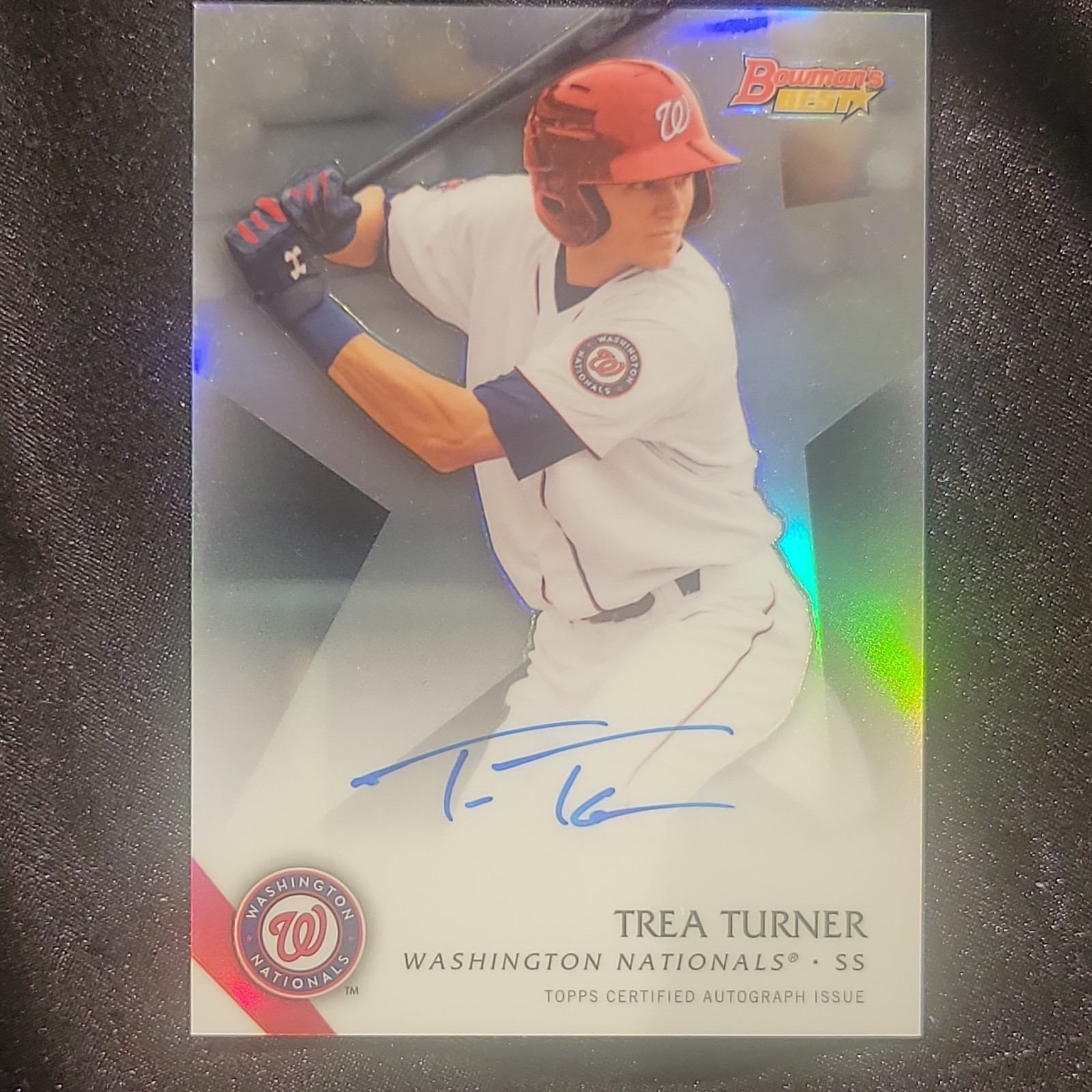 2015 Bowman's Best Trea Turner Refractor Autograph Auto RC Rookie #B15-TT 