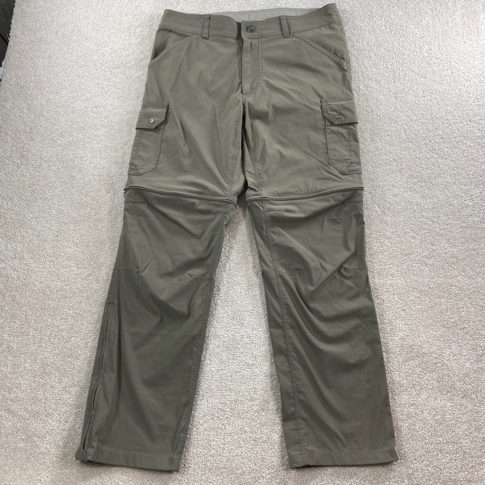 KUHL Renegade Stealth Convertible Pants Mens 34x31 Olive Green Hiking Cargo