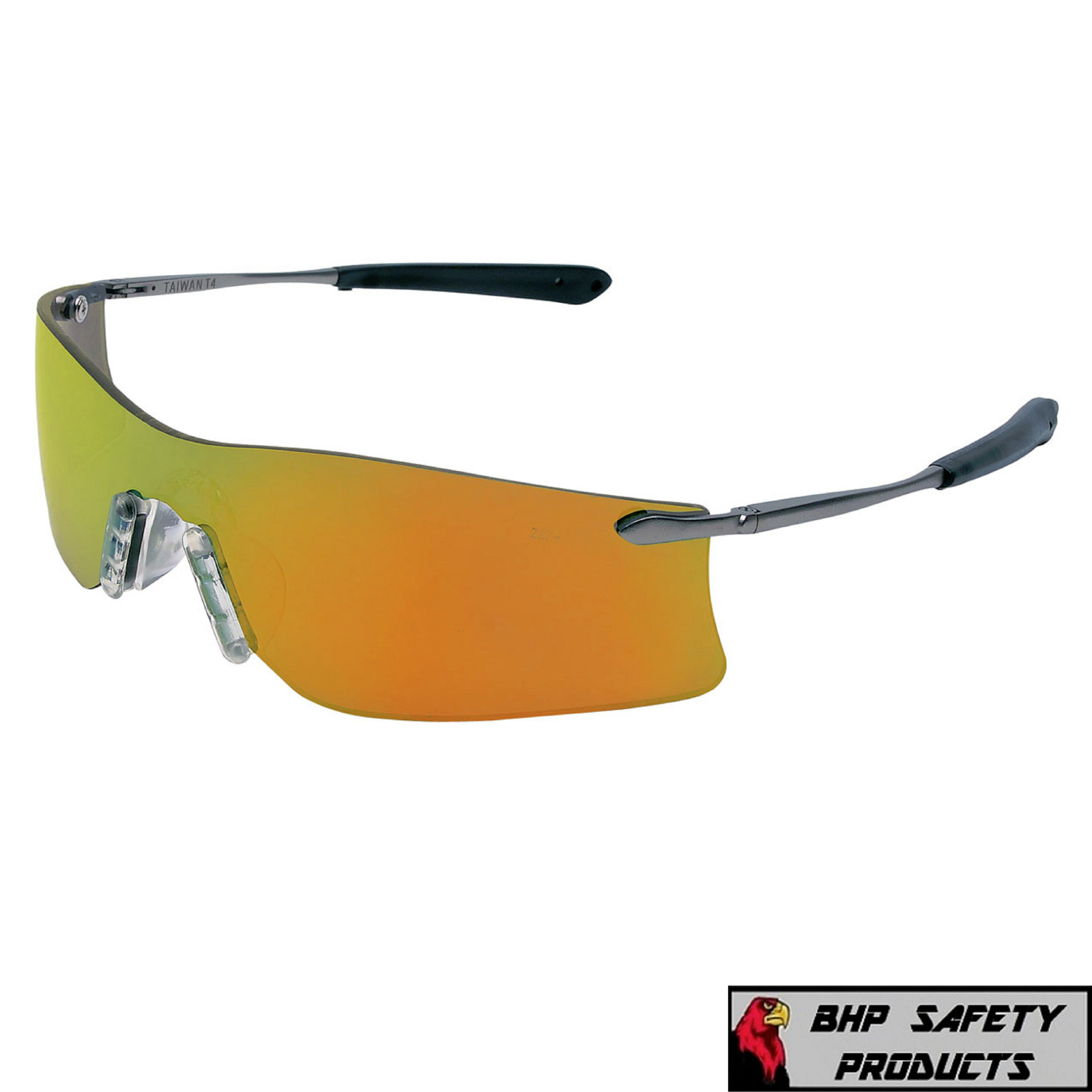 MCR CREWS RUBICON SAFETY GLASSES T411R FIRE MIRROR LENS SUNGLASSES Z87+