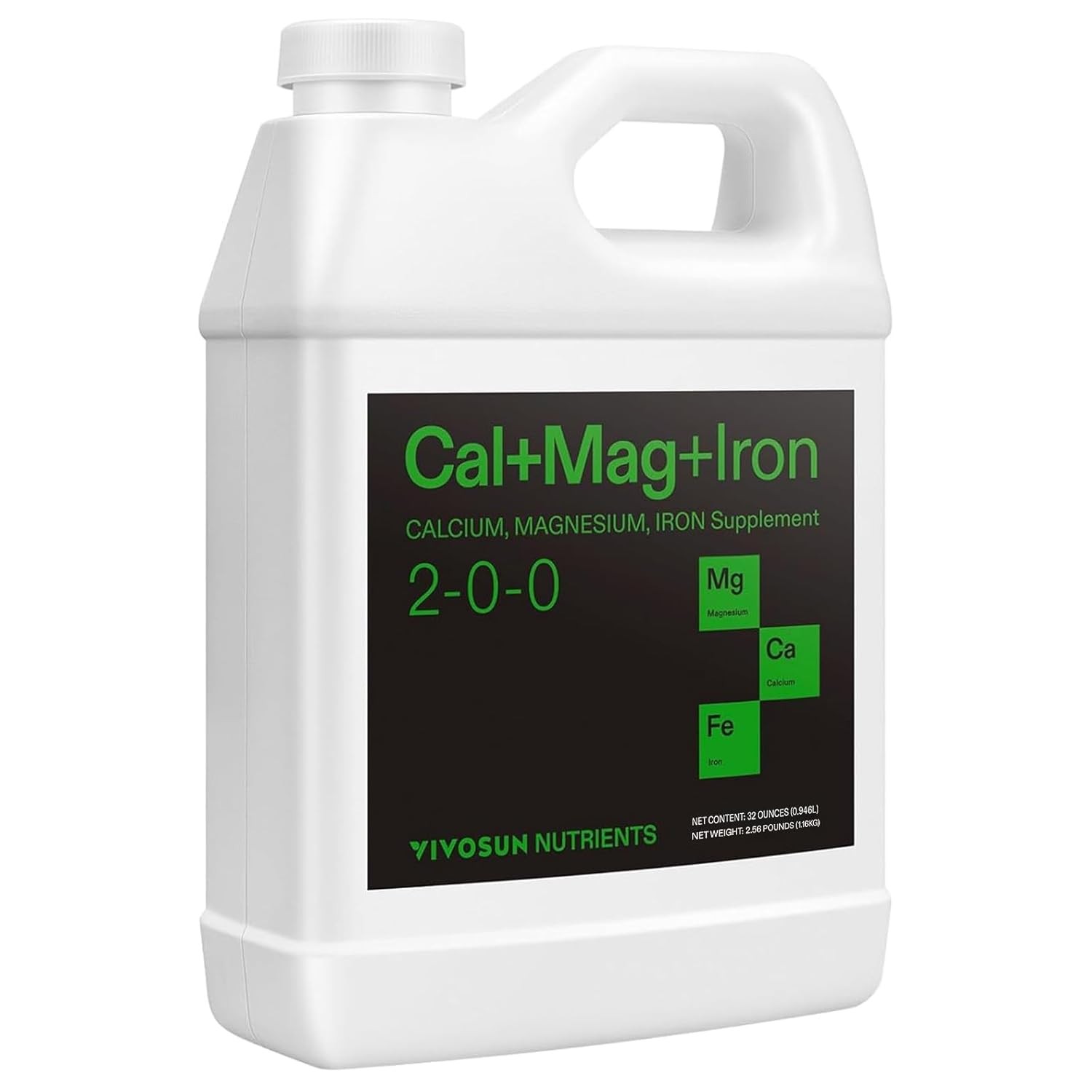 VIVOSUN 32 Oz Cal+Mag+Iron (2-0-0) Liquid Nutrient Fertilizer for All Plants