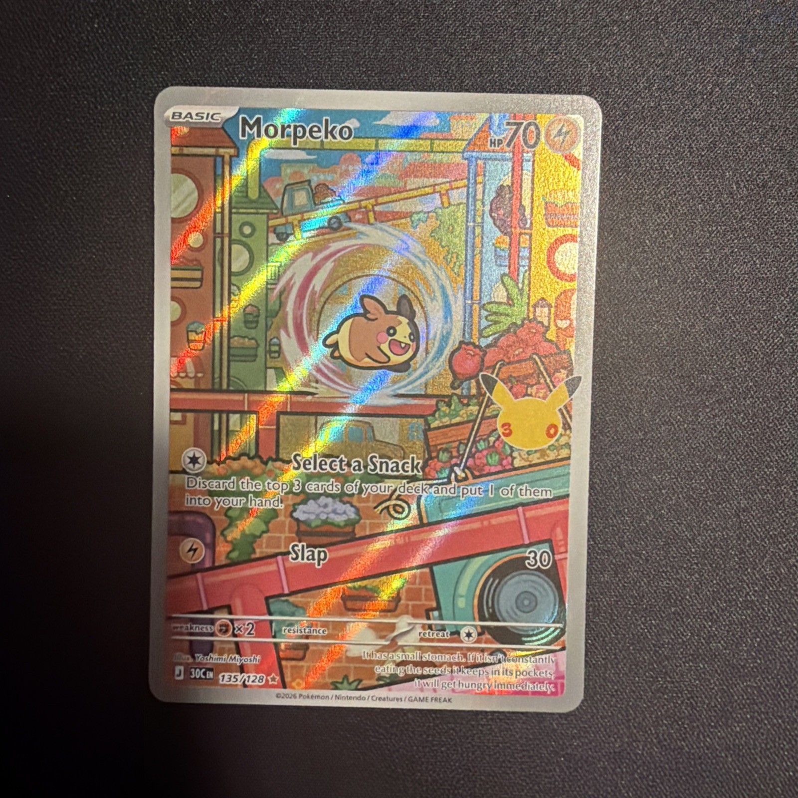 Morpeko 135/128 30th Anniversary Illustration Rare Pokemon TCG English 2026 