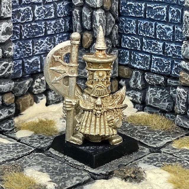 GW Classic BIG HAT CHAOS DWARF WARRIOR w/ Ax #2 metal Oldhammer citadel OOP BJ26