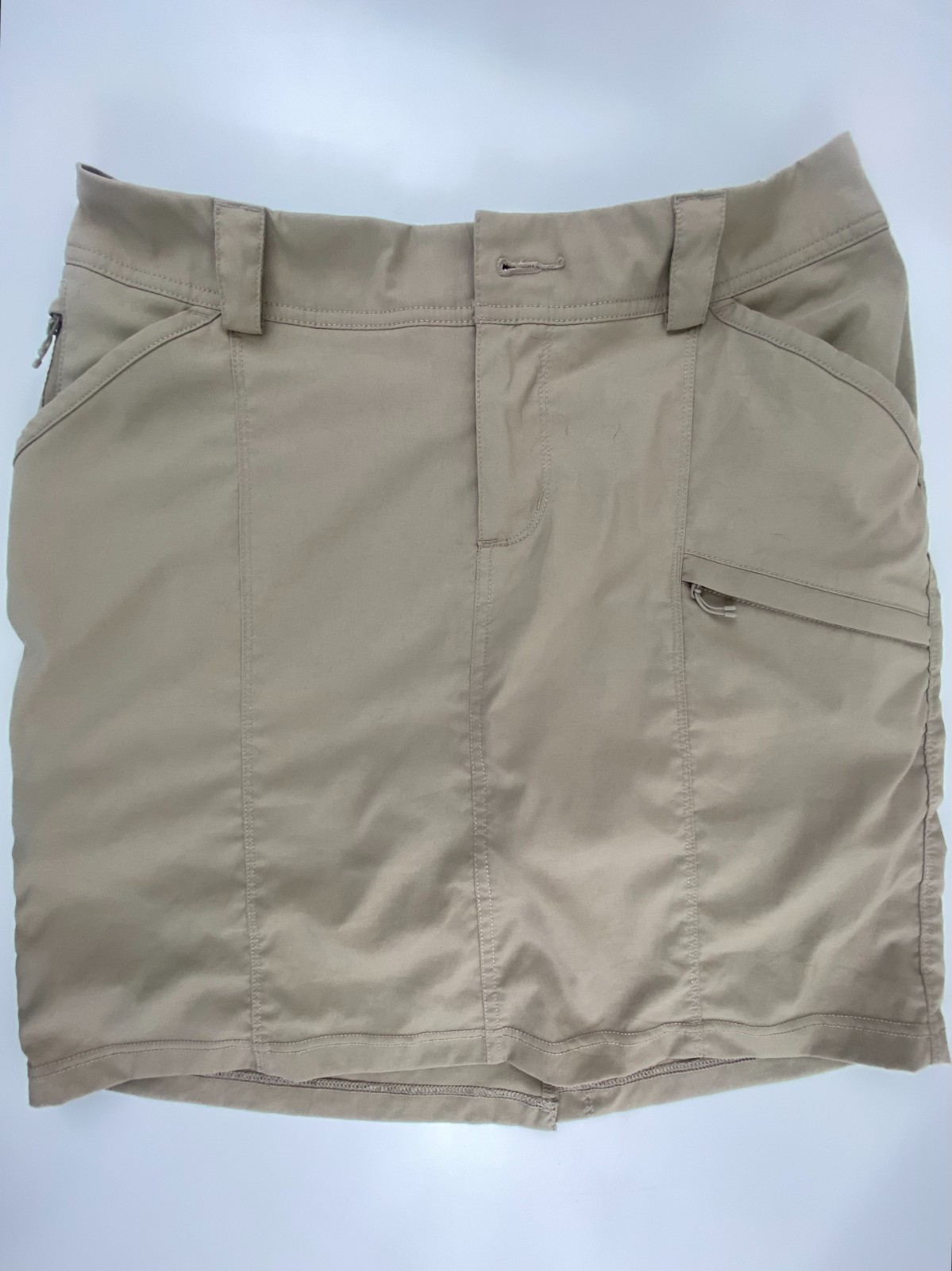 Duluth Women\'s Flex Dry on the Fly Skort Tan utility built in shorts skirt Duluth Women\'s Flex Dry on the Fly Skort Tan utility built in shorts skirt