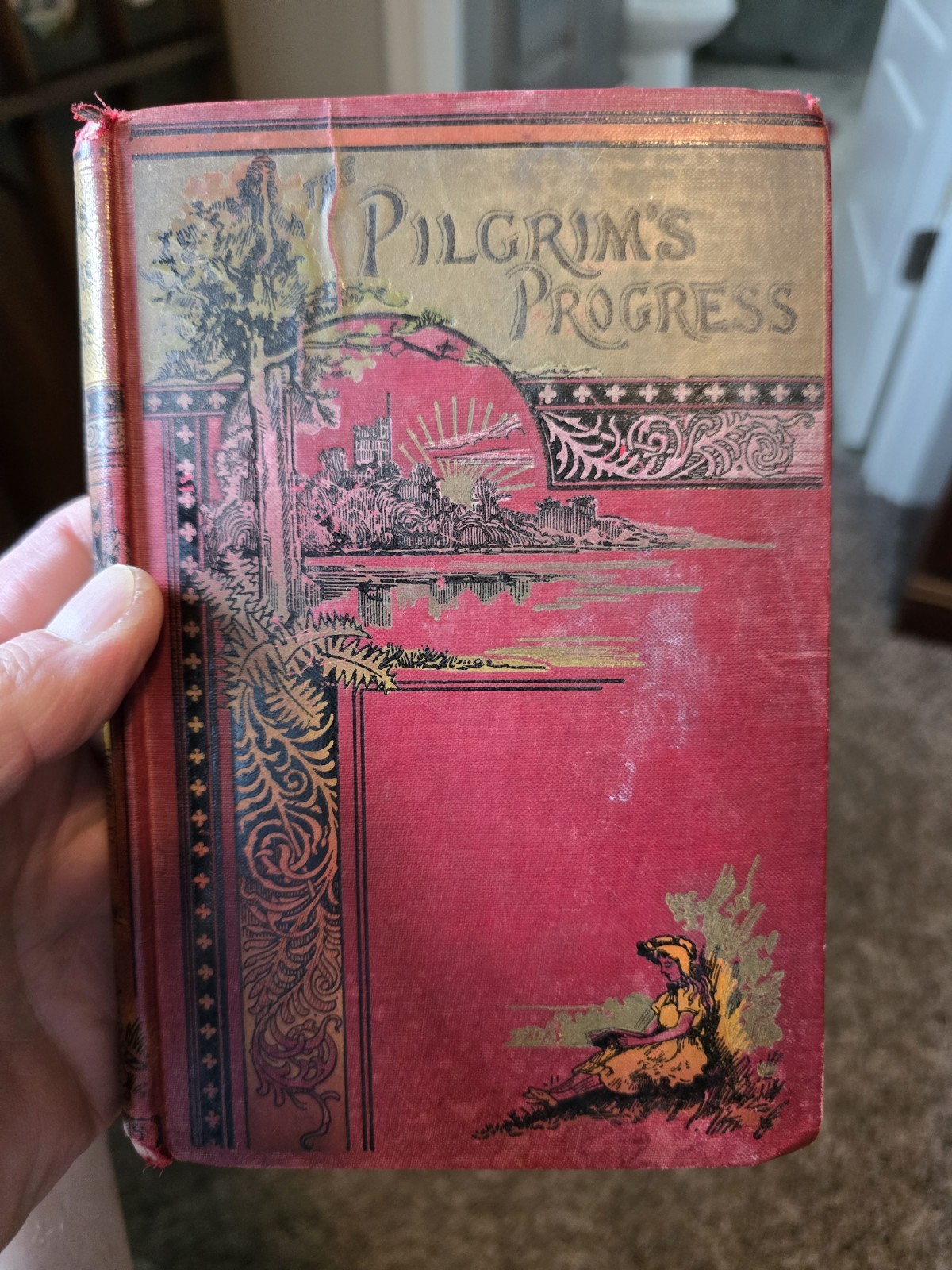 John Bunyan's Pilgrim's Progress Antique Book Gall & Inglis 1800s HB Illustrated
