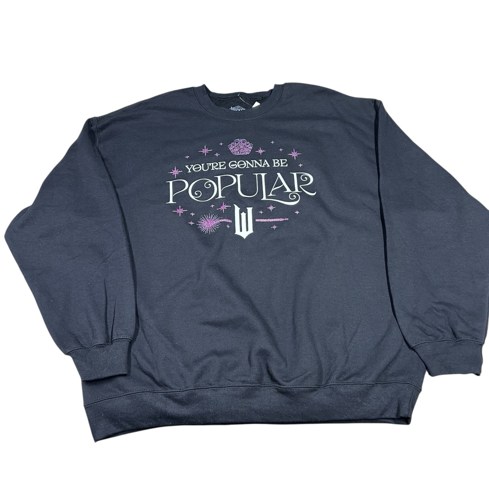 Wicked You’re Gonna Be Popular Crewneck Sweatshirt XL Black Musical NWT Glinda Wicked You’re Gonna Be Popular Crewneck Sweatshirt XL Black Musical NWT Glinda
