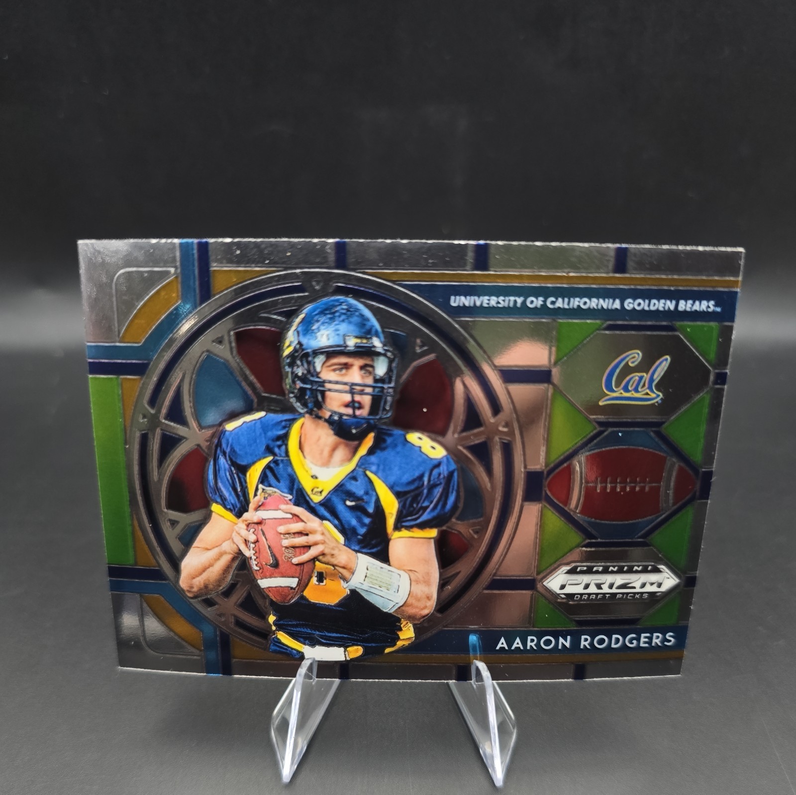 2019 Panini Prizm Draft - Stained Glass Aaron Rodgers #11 Silver Cal Golden Bear 2019 Panini Prizm Draft - Stained Glass Aaron Rodgers #11 Silver Cal Golden Bear
