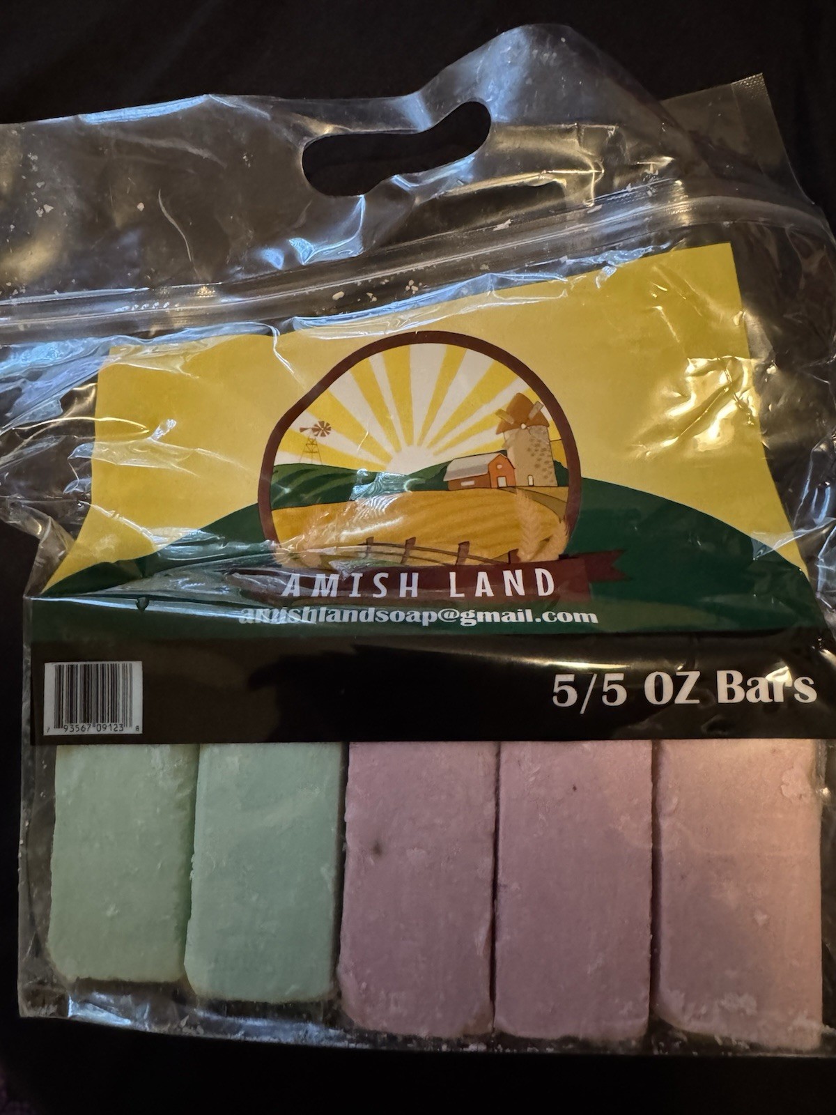 1 BAG OF AMISH LAND BAR SOAP 5 5OZ BARS TOTAL