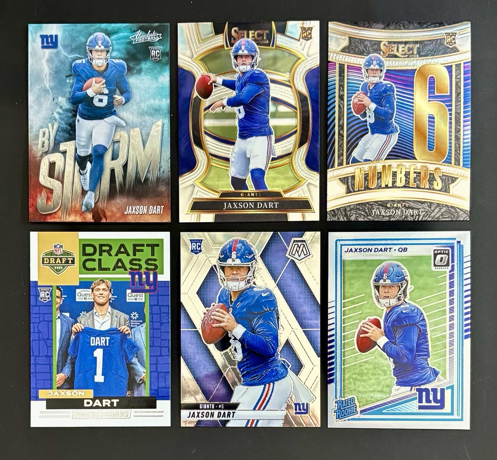2025 Jaxson Dart RC 6 Card Lot Optic Select Mosaic Absolute Giants 2025 Jaxson Dart RC 6 Card Lot Optic Select Mosaic Absolute Giants