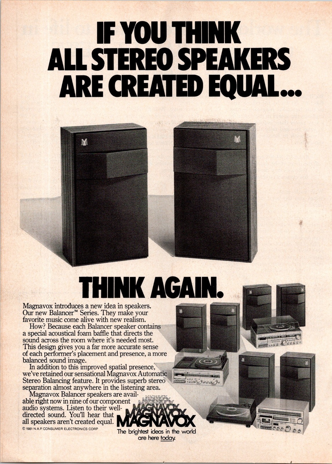 1981 • Masgnavox Stereo Speakers • Print Ad • 80s Fashion  • iA.25