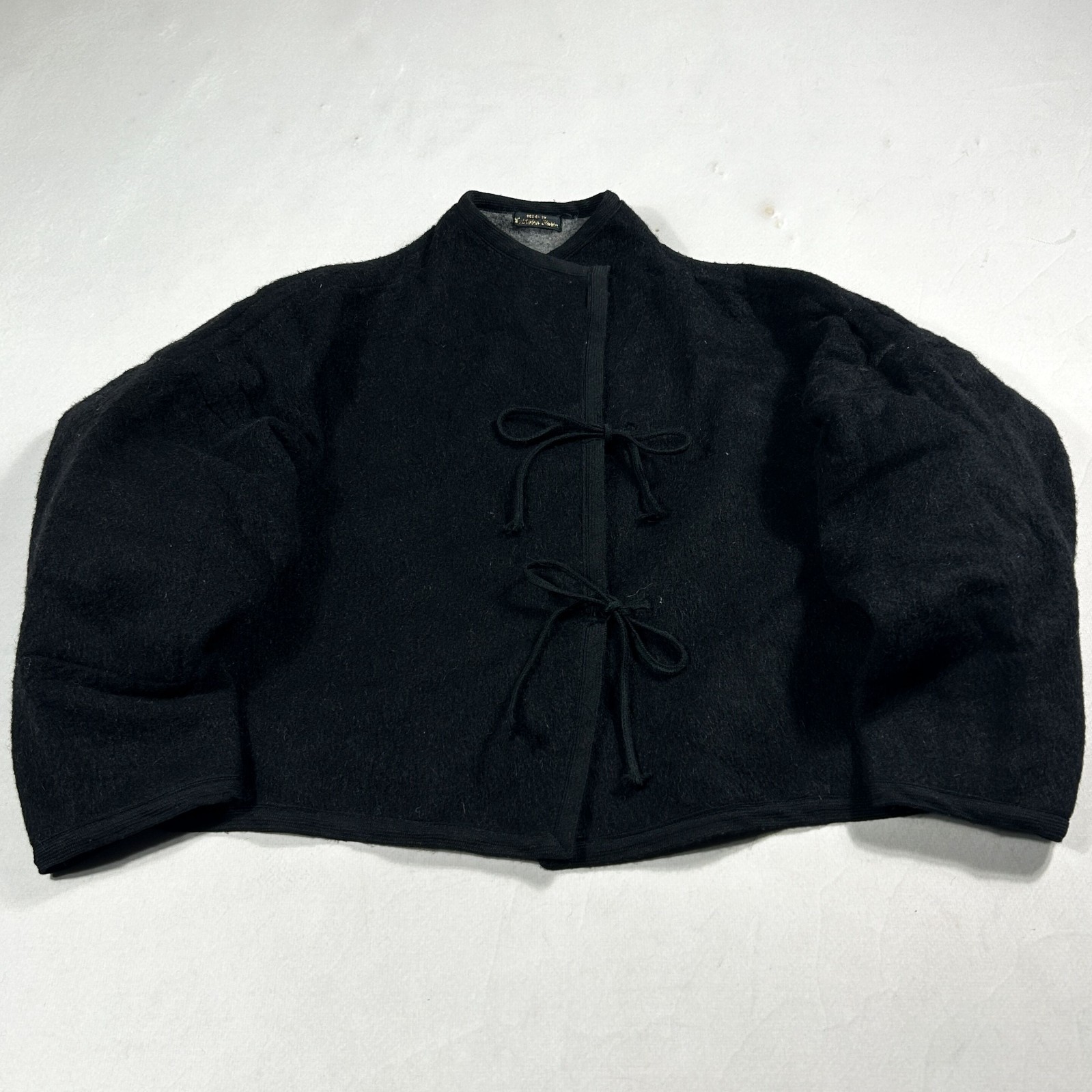 Y2K Reversible Wool Jacket Tie Front Oversized Avant Garde 2000s Archive Minimal