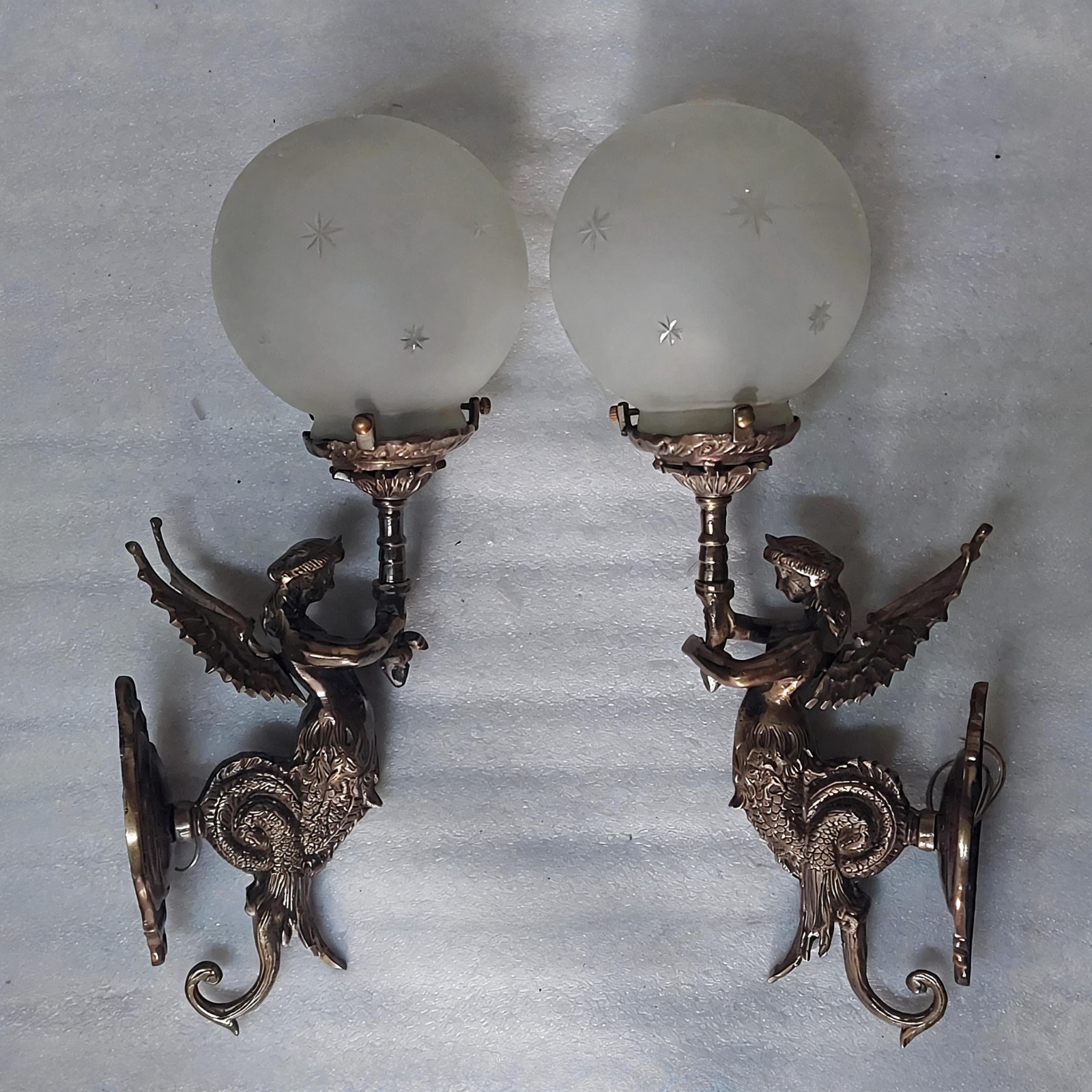 ANTIQUE VINTAGE OLD ART DECO NOUVEAU BRASS MERMAID WALL SCONCES LIGHT LAMP 1 PC ANTIQUE VINTAGE OLD ART DECO NOUVEAU BRASS MERMAID WALL SCONCES LIGHT LAMP 1 PC