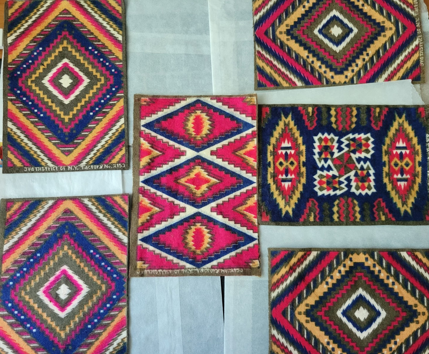 Antique Native American Tobacco Felt Lot of 6 Size 3.75