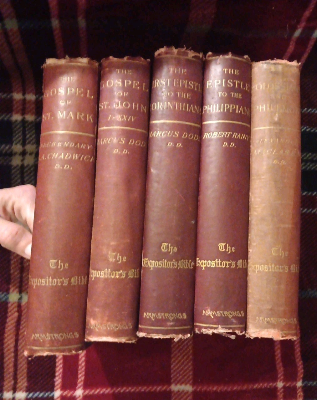 Antique The Expositor's Bible 5-Volume Commentary Set c. 1895 Armstrong & Son