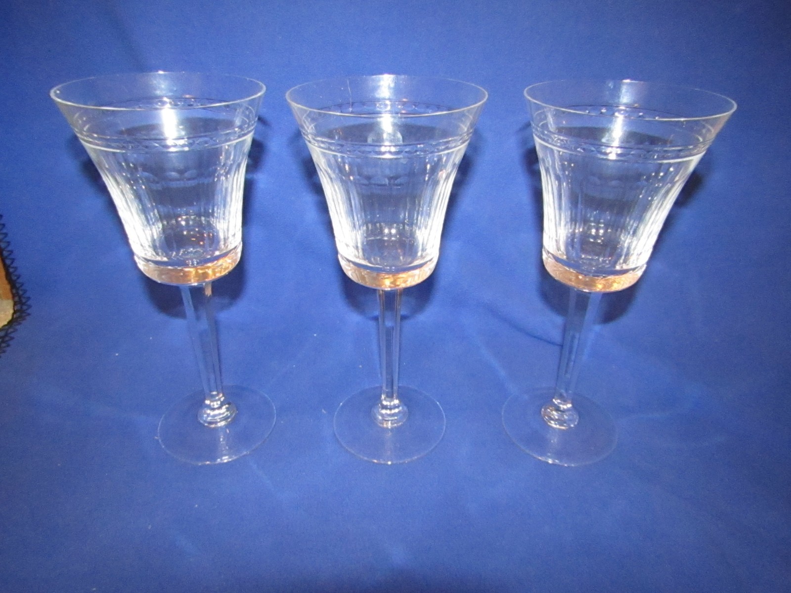Set of 3 Wedgwood Dynasty Crystal Water Goblets Glass 8 7/8\ Set of 3 Wedgwood Dynasty Crystal Water Goblets Glass 8 7/8\