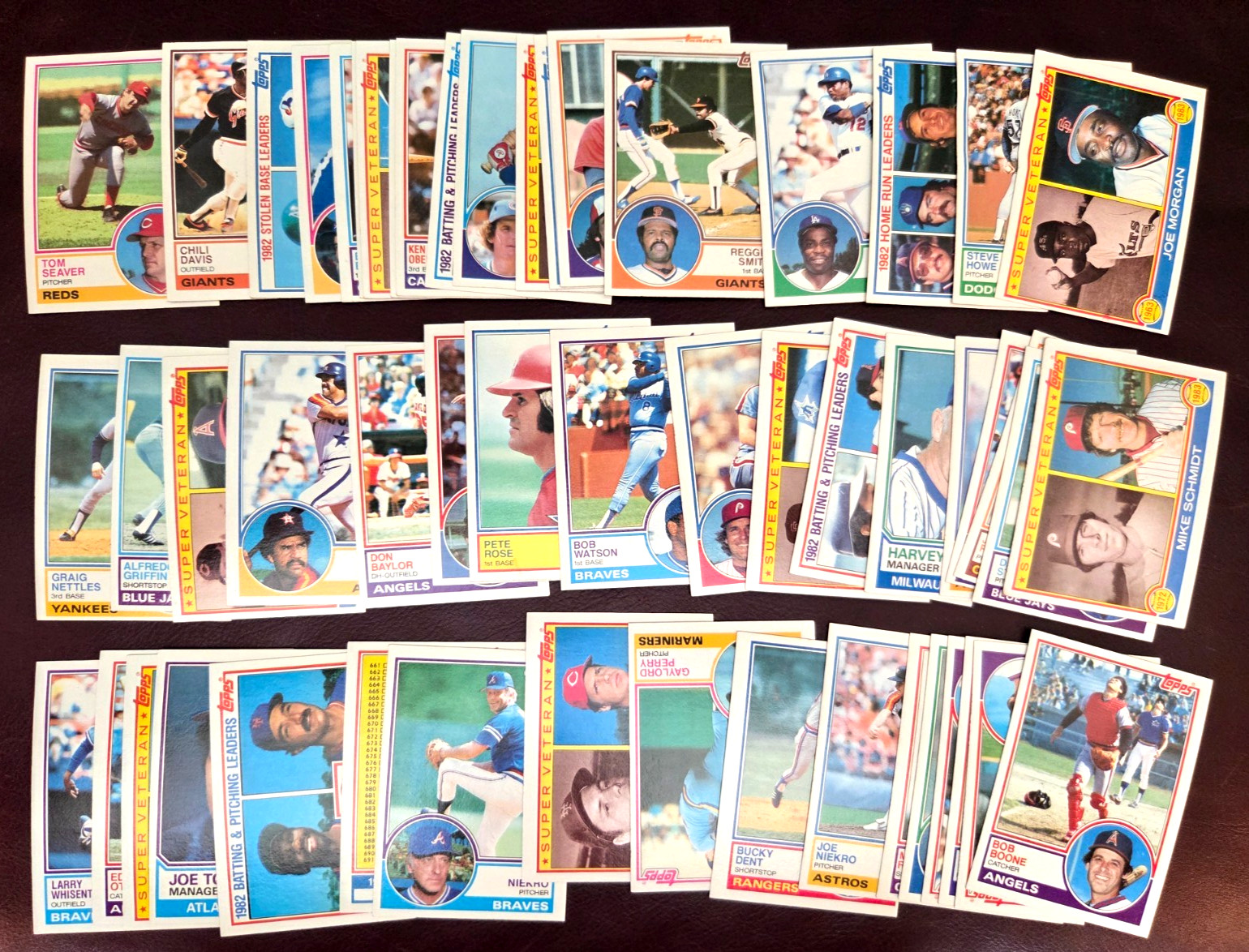 1983 Topps Baseball 50 Card Lot Stars, HOF, Simi Stars, Vets, CL MIX No DUPS NM