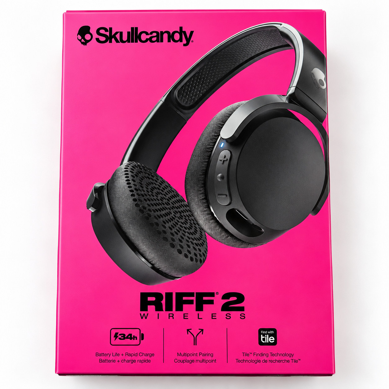Skullcandy Riff 2 Wireless Bluetooth On-Ear Headphones 34Hr Battery Black (NEW) Skullcandy Riff 2 Wireless Bluetooth On-Ear Headphones 34Hr Battery Black (NEW)