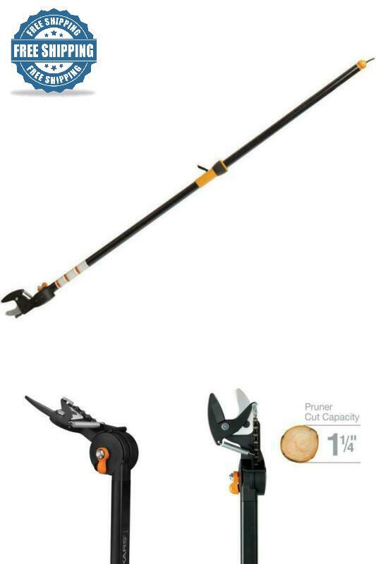 Fiskars 54 in. Reach Stik Tree Pruner Steel Cutting Rotate Bypass Blade Design Fiskars 54 in. Reach Stik Tree Pruner Steel Cutting Rotate Bypass Blade Design