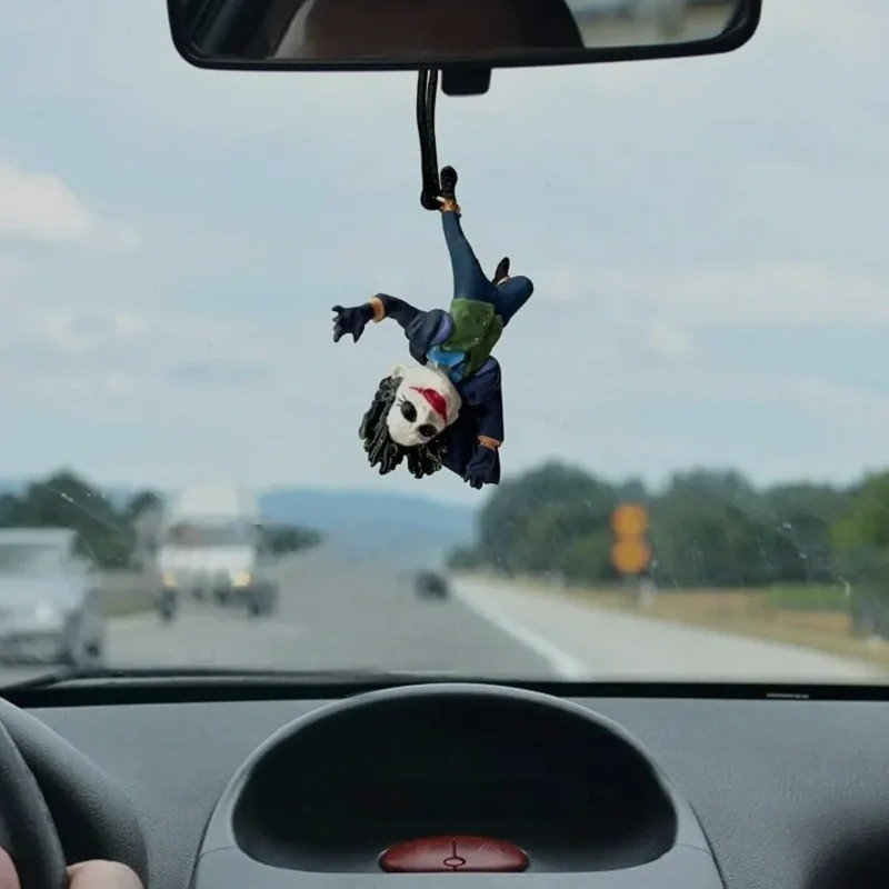 Car Rearview Mirror Pendant – Cute Resin Cowhide Cartoon Hanging Decor Joker New